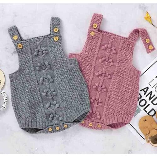 Baby Bodysuits Girls Sleeveless BodySuit Sweater Autumn Winter Knitted Infant Boys Jumpsuit One Piece Kids Outfits
