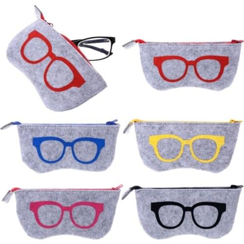 Hot Sale Unisex Zipper Eye Glasses Box Sunglasses Bag Pouch Case Storage Protector Bag Fashion Felt Eyewear Accessories
