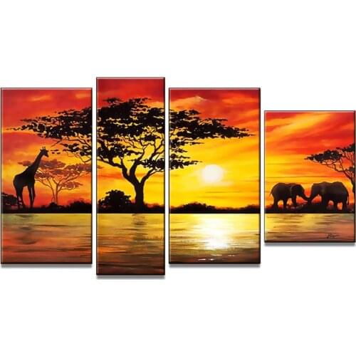 Full square drill Diamond embroidery sunrise,African,elephant 5D DIY diamond painting Cross Stitch Multi-picture home decoration