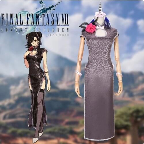 Cosplay Costume Cheongsam Final Fantasy VII Remake Tifa Lockhart Girl Dress Halloween Carnival Costumes For Woman Chinese Robe