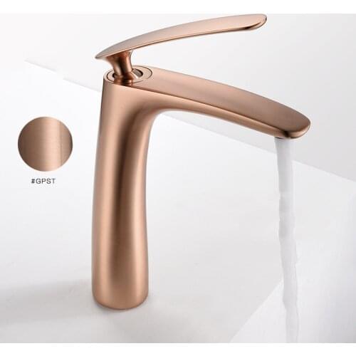 Rose Gold Faucet Full Copper Hot and Cold Bathroom Faucet Under Rose Gold Mixer