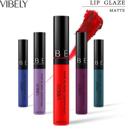29 Colors Round Tube Matte Waterproof Non-tipping Non-sticky Cup Liquid Lip Glaze Long Lasting Color Lipstick Lip Tint TSLM1