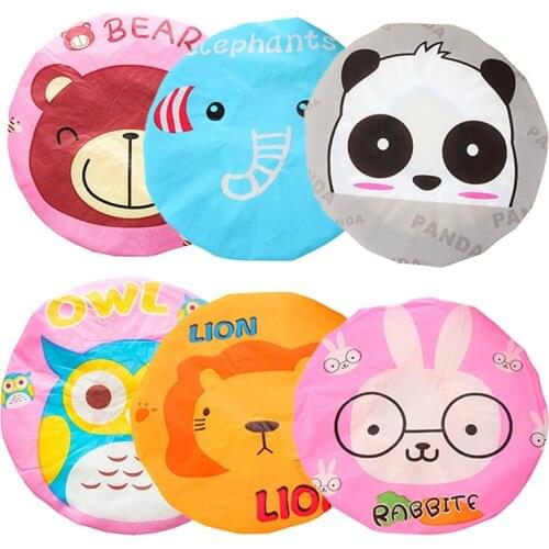 Reusable cute cartoon waterproof shower cap hair cover elastic shower cap cleaning cap bath supplies