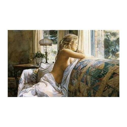 Woman on the sofa people Arts Needlework 14CT Canvas Unprinted Handmade Embroidery Cross Stitch Kits DIY Home Decor