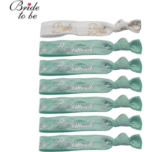 6+1 Set Team Bride Bachelorette Party Bracelet Bride to Be Hairbands Decoration Accessories Hen Night Wedding Supplies Decor