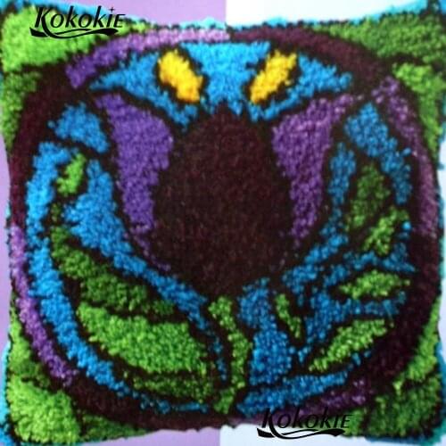 Latch hook rug kits flowers Cross-stitch Embroidery needlework Cushion Mat Crocheting Rug Yarn Pillowcase craft kits for adults