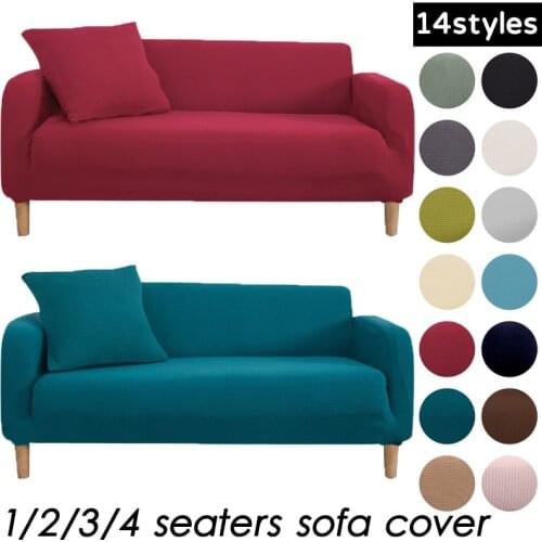 Solid Color Elastic Sofa Cover Spandex Modern Polyester Corner Sofa Couch Slipcover Chair Protector L Shape Need 2 Pieces