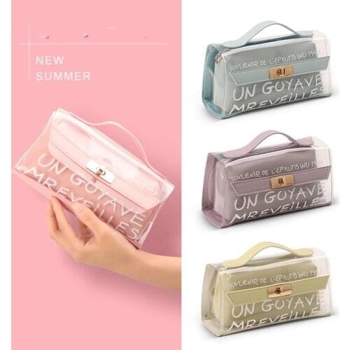 Transparent kawaii Pencil Case For Girl Student multifunctional pencil box cute pencilcase school supplies for girls