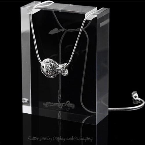 Super Acrylic Clear 1.5cm Thickness Vertical Pendant Display Stand Necklace Display Rack Necklace Holder Showcase