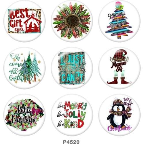 Christmas TREE flower 12mm/18mm/20mm/25mm/30mm Round glass cabochon flat back Making findings snap button jewelry P4520