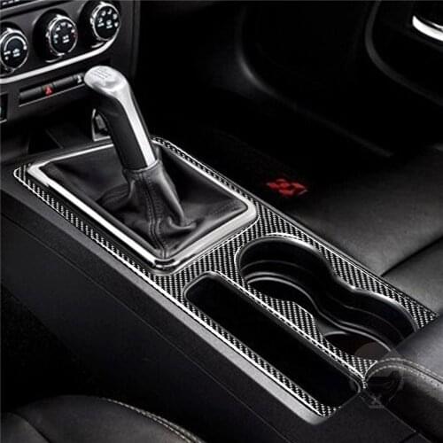 Gear Panel Water Cup Holder Frame Cover Trim Sticker for Dodge challenger 2008-2014 Interior Decoration Car Accessories LHD