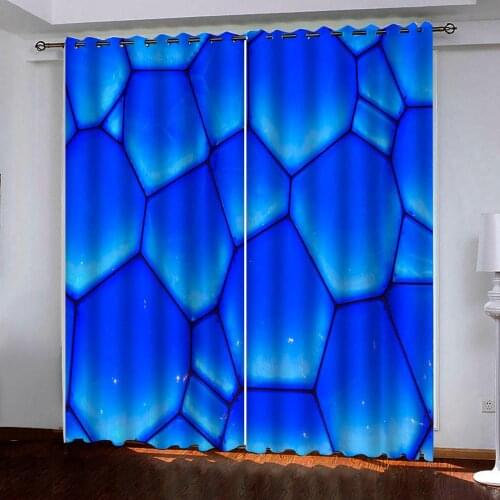 3D blackout Curtain Custom stereo fashion sapphire pattern curtains Bedroom Living Room Bathroom Kitchen curtain decor