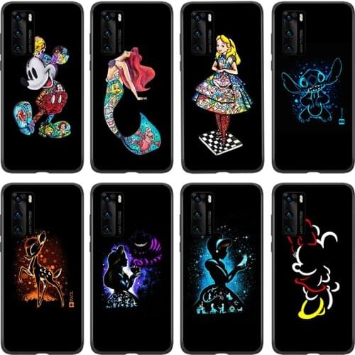 Silicone Cover Disney Princess Marvel For Huawei P 50 P40 P30 P20 P10 P9 P8 Pro Plus Lite E mini 2017 2019 Phone Case
