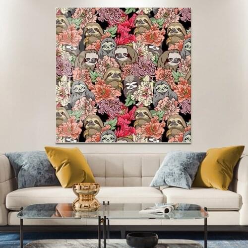 Modern Cartoon Painting Wall Art For Childrens Room Decoration Posters And Prints Animal Pictures Wall Decoration Paintings