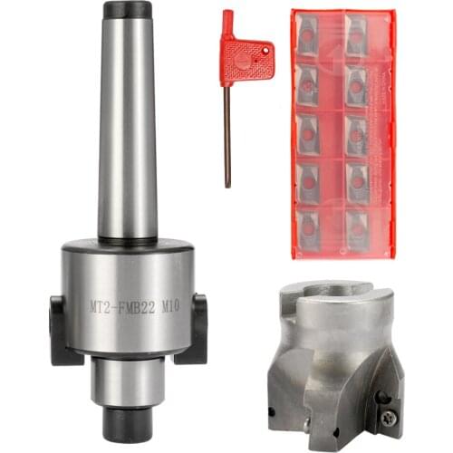 Metal Accuracy CNC Machine Tool MT2-FMB22 M10 Cutter Face Mill Arbor 10PCS Carbide Insets Turning Tool MT2 Tools