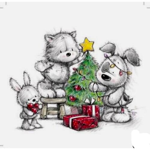 The Three Bears Transparent Silicone Rubber Stamp And Metal Die Sheet Cling Scrapbooking DIY Cute Pattern Photo Album Stamp