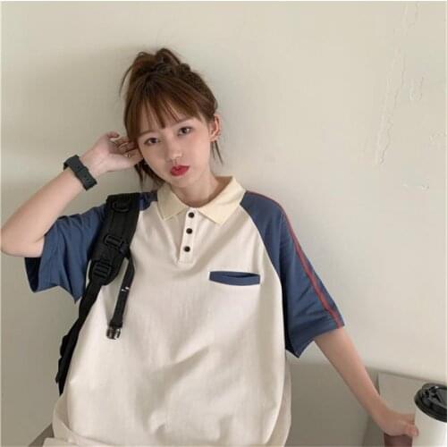 Womens T-shirts Tops Japanese Kawaii Ladies Ulzzang Loose Casual Ins Retro Tshirt Female Korean Harajuku Clothes For Women