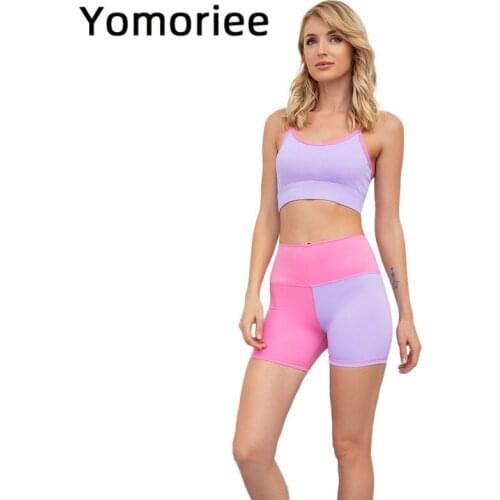 Floral Printed Women Yoga Set Seamless Breathable Bra & Shorts Suit Gym Sport Workout Running Training Two-piece Set Yomoriee