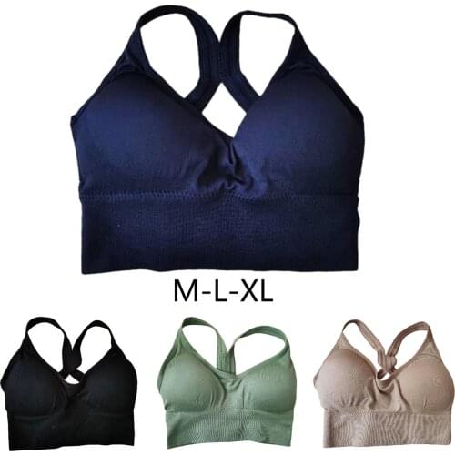 Womens Comfy Sports Bra Fitness Crop Top Vest Gym Jogging Underwear Gymwear