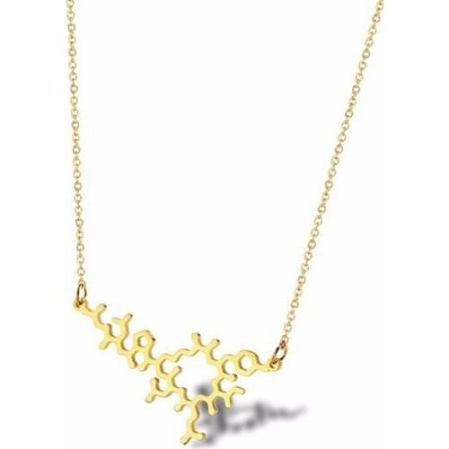 RIR Simple Laser Cutting Stainless Steel Oxytocin Necklace Exquisite Chemical Hormone Molecular Science Necklace Female Jewelry