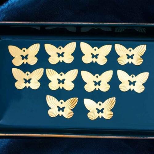 10Pcs Butterfly Filigree Wraps Metal Gold Connectors Charms Crafts 16x23mm For Jewelry DIY Handmade Accessories Pendant Filigree