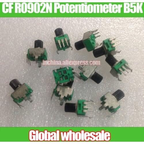 15pcs CF R0902N 09-type Vertical Single Potentiometer B5K B502 / Handle Length 8MM Flower / Handle Cross