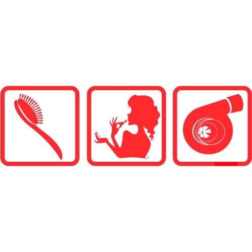 17*5.4cm Brush Girl. Turbo decal sticker Beauty Temptation Body Car Stickers Decals car accessories