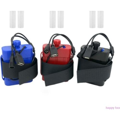 2X 18650 26650 8.4V Rechargeable Battery Case Pack Waterproof House Cover Battery Storage Box with DC/USB Charger for Bike LED L