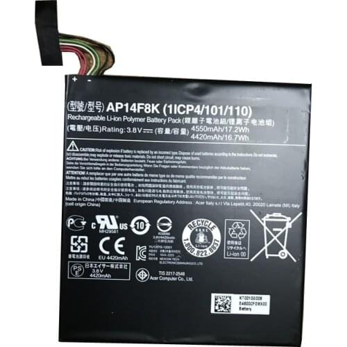 4550mah AP14F8K Battery for Acer A1-840 A1-850 A1-860 B1-810 B1-820 B1-830 B1-850 WiFi 16GB batteries