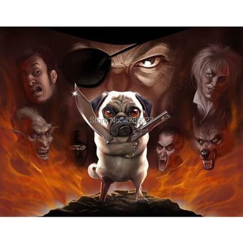 5D DIY Diamond Painting Kits Full Round Square Drill,Dog Detective,Diamond Embroidery Mosaic Patern Cross Stitch Kit Home Decor