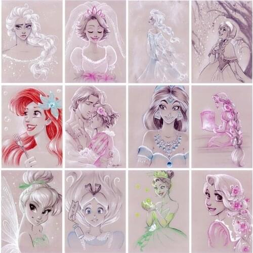 Disney 5D Diy full circle diamond painting cartoon princess diamond embroidery cross stitch set art hobby gift home decoration