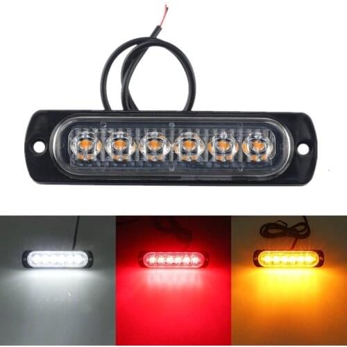 Car Lights Long Bright 12V 6 LED Head Flash Lamps Daytime Glare Rrunning Emergency Warning Decoration Signal Auto Accessories