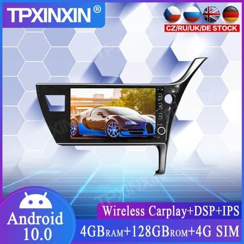 4+128G Android 10.0 For Toyota Corolla 2018+ Car Multimedia Player GPS Navi Head Unit Radio Audio Stereo Tape Recorder CARPLAY