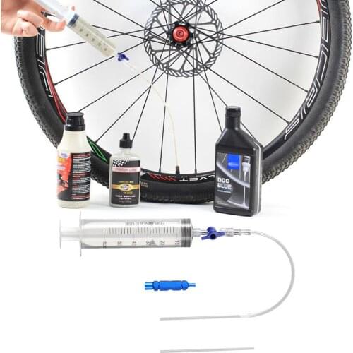 Bicycle Tubless Tire Liquid Injection Tool MTB Road Cycling Bike Sealant Injector Syringe Rubber Hose Bike Repair Tool Kit