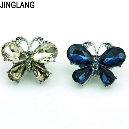 Free Shipping DIY Best Selling High Quality Fashion Interchangeable Colorful Butterfly Snap Button for Bracelet Accessories