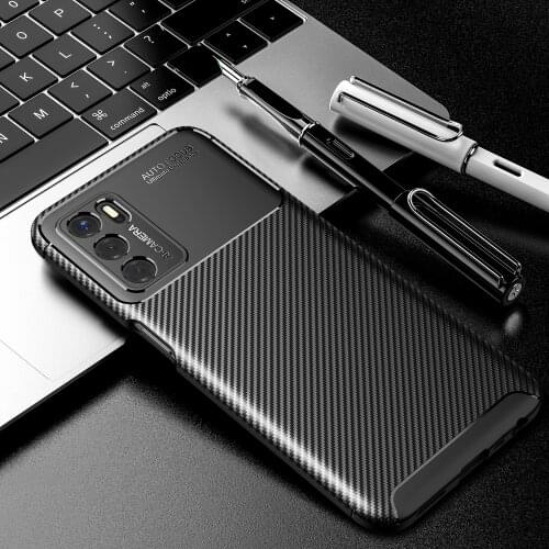 Case for OPPO A16 Carbon Fiber Shockproof Soft TPU Armor Case For OPPO A16 CPH2269