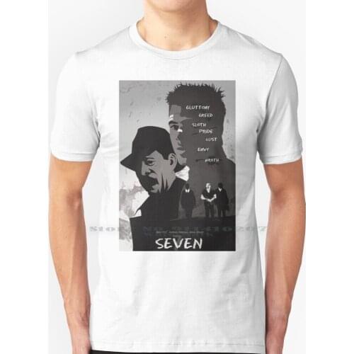Se7en T Shirt 100% Pure Cotton Seven Se7en David Fincher Morgan Freeman Brad Pitt Quentin Tarantino Tarantino Film Movie