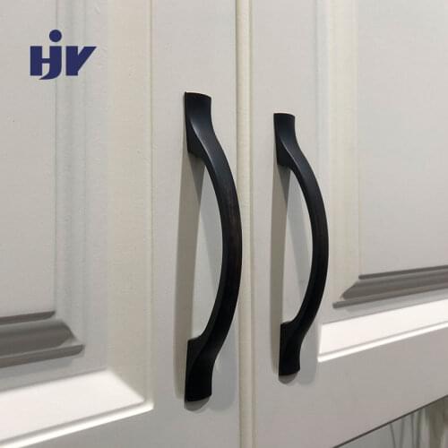 HJY Drawer Pulls Furniture Hardware Kitchen Cabinet Handle Black Silver 128mm Hole Wardrobe Door Vintage Handles Antique C24018