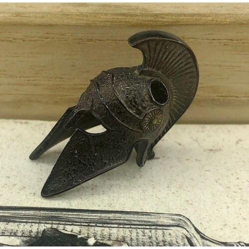 EDC Tools Brass Knife Beads Brass Dark Spartan Helmet Lanyard Bead Paracord Knife Keychain Tool DIY Pendant #155