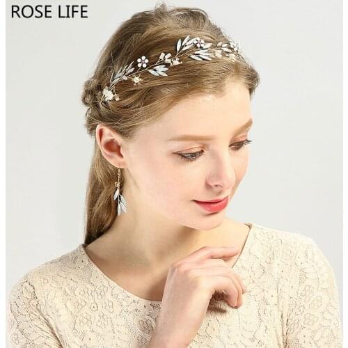 2018 Flower Crystal Women Headband Earrings Set Handmade Bridal Tiara Rhinestone Wedding Bridal Hair Accessories