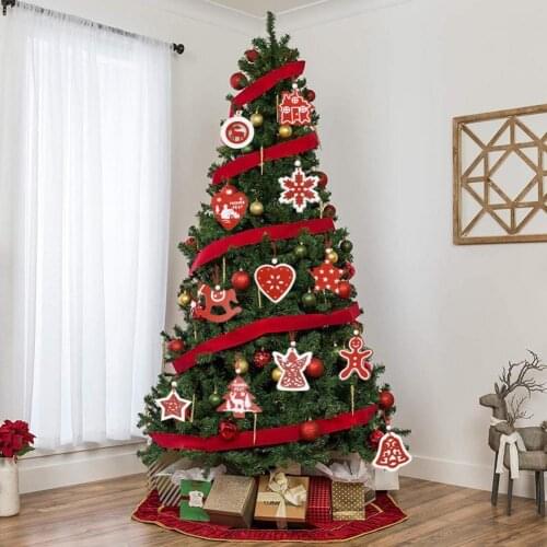 Creative Wood Christmas Pendants Bright Color Delicate Craft Festival Ornaments Xmas Ambience Christmas Ornaments Home Decor