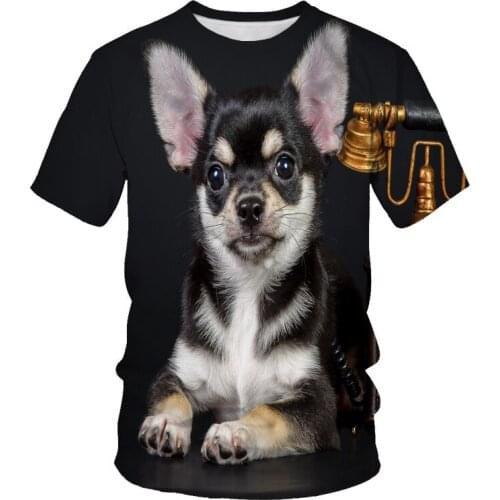 Summer New 3D Printed T-shirt Cute Animal Pet Dog Pattern Short Sleeve Casual and Comfortable Home T-shirt Unisex T-shirt
