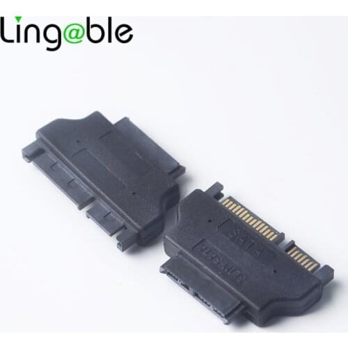 Lingable SATA Adapter Slineline SATA Connector Serial ATA 7+15 22pin Male to Slim 7+6 13pin Female Converter