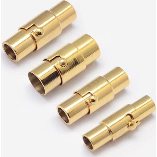 304 Stainless Steel Column Magnetic Clasps Metal Findings for DIY Jewelry Making 3mm 4mm 5mm 6mm Gunmetal Golden Color,10Sets
