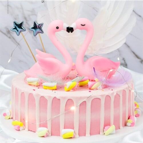 Little Star Sweet Angel Wings Cake Topper Set Happy Birthday Cake Decoration Flamingo Party Cake Topper Decorating Baby Shower