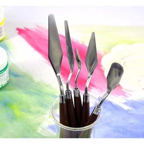 Stainless Steel Oil Knives Artist Crafts Spatula Palette Knife Set For Artist Oil Painting Mixed Scraper Art Supplies
