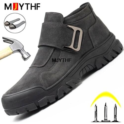 Outdoor Male Indestructible Shoes Steel Toe Safety Shoes Men Work Shoes Anti-smash Anti-puncture Work Sneakers Welder Shoes Male