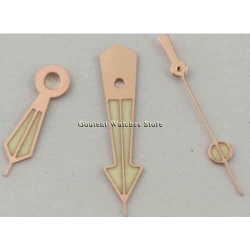 New Rose Gold Watch Hands Green Luminous Watch Hand Fit NH35 NH36 Movement