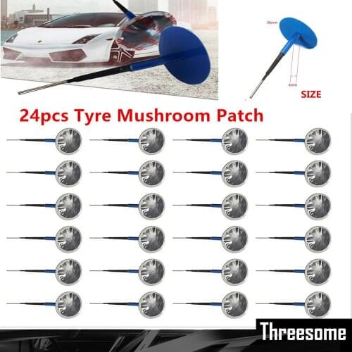 24pcs Tyre Puncture Repair Wired 4mm/6mm Plug Patch Mushroom Car Van Quad Trike