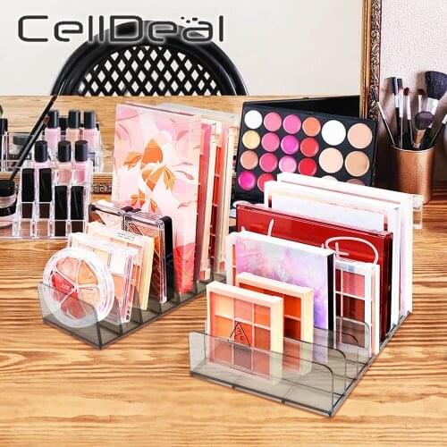 7 Grids Clear Acrylic Makeup Blush Cosmetics Storage Box Desktop Eyeshadow Compact Organizer Drawer Slot Cosmetics Case